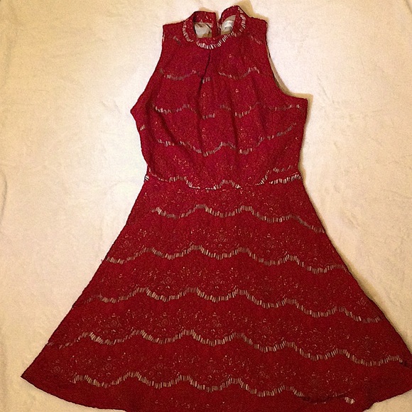 Lone Fire Dresses & Skirts - Love Fire Red Lace Sleeveless Midi Dress Perfect Valentine's Day Wonen's XS